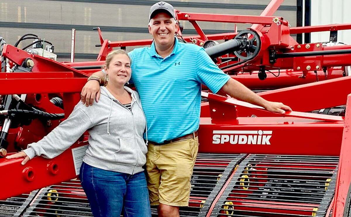 Ashley and Chris Gasperi loved the Grimm Spudnik products on display at the Aug. 24 Potato Field Day and Trade Show in Alliston. They said accessing high-quality scaled-down machinery in Kenya is difficult. 