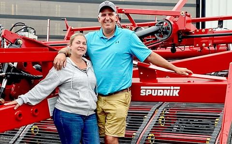 Ashley and Chris Gasperi loved the Grimm Spudnik products on display at the Aug. 24 Potato Field Day and Trade Show in Alliston. They said accessing high-quality scaled-down machinery in Kenya is difficult. 