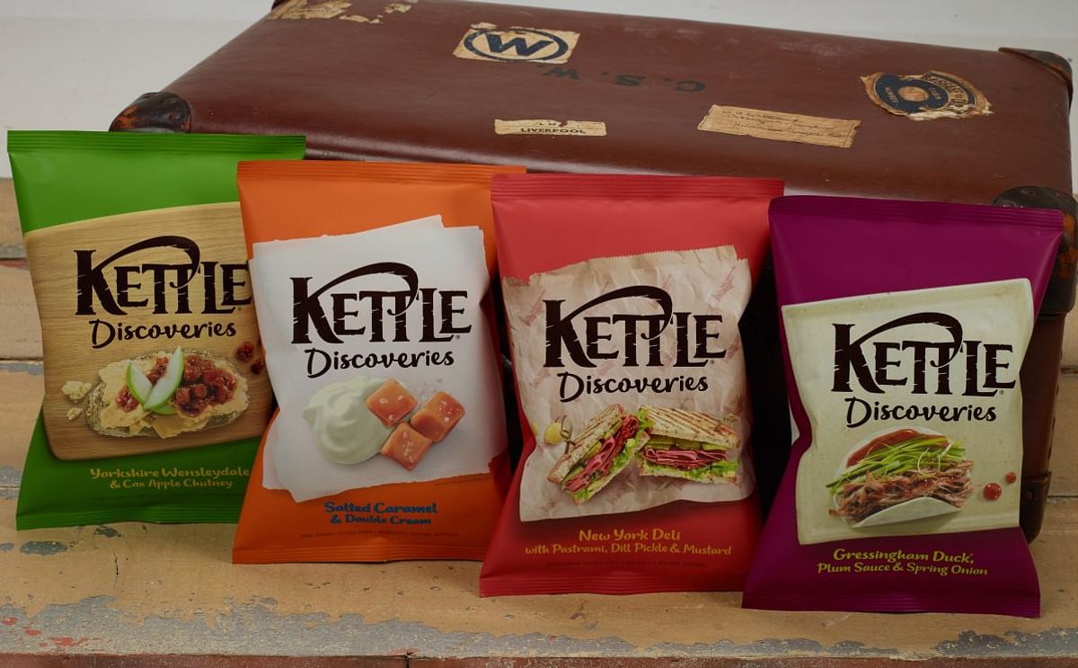 The Kettle Discoveries Range brings flavour innovation and excitement to the Sharing Snacks Category, with flavours such as 'Salted Caramel & Double Cream' and 'New York Deli with Pastrami, Dill Pickle & Mustard'
