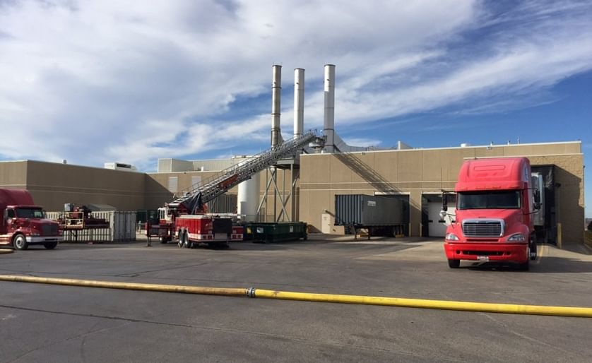 The Beloit Fire department is ventilating the building after the fire they managed to contain in a "centrifugal cooking vat" was extinguished (Courtesy NBC 15)
