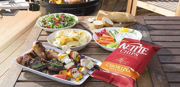 Here comes the summer! KETTLE® Chips Chorizo, Feta &amp; Olive will replace the winter seasonal of Soy, Ginger, Chilli &amp; Honey