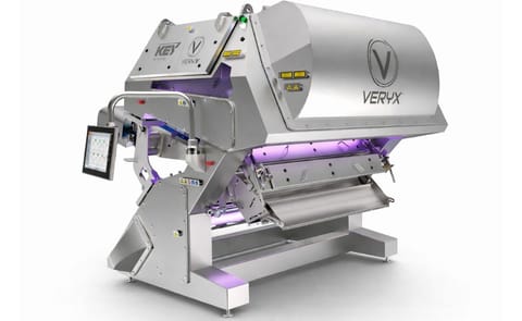 The new VERYX® B140 Digital Sorter by Key Technology is a medium-capacity belt-fed sorter, featuring a 1400-mm wide inspection zone. The new VERYX® B140 Digital Sorter by Key Technology is a medium-capacity belt-fed sorter, featuring a 1400-mm wide inspection zone.