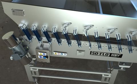 Together with established features that promote food safety and equipment durability, the innovative new grounding arm, label stand-offs, sanitary drives and Vector-Lock™ Gen 2 ease use, reduce maintenance and maximize sanitation of Key Technolog's vibr Together with established features that promote food safety and equipment durability, the innovative new grounding arm, label stand-offs, sanitary drives and Vector-Lock™ Gen 2 ease use, reduce maintenance and maximize sanitation of Key Technolog's vibr