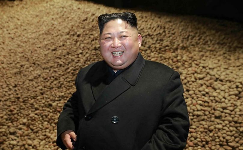 North Korea's leader Kim Jong-un inspected the Samjiyon Potato Farina Production Factory in Samjiyon County, Ryanggang Province, the state-run Korean Central News Agency (KCNA) reported Tuesday. (Courtesy: KCNA-Yonhap)