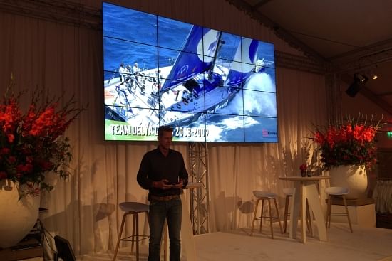 The presentation by Sander Pluijm, who worked as the on board reporter during the Volvo Ocean Race and therefore experienced the importance of cooperation in a team first hand