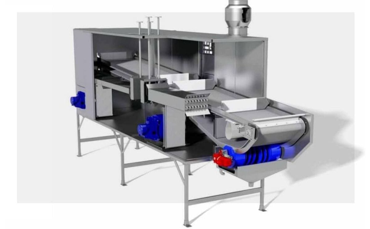 Kiremko has designed the "Retro Grader" with a drying and cooling system as part of a hash brown processing line in order to obtain a more stable texture. Kiremko has designed the "Retro Grader" with a drying and cooling system as part of a hash brown processing line in order to obtain a more stable texture.