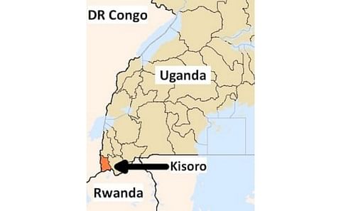 Location of the Kisoro District in Uganda Location of the Kisoro District in Uganda