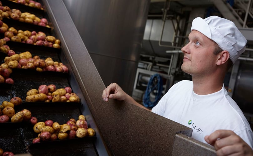 Potato protein is a byproduct of starch production, and the development of textured potato protein is a part of KMC’s circular business model, in which they utilize the entire potato. 1-2 percent of the potato is protein. KMC Potato protein production