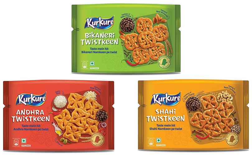 Kurkure Twistkeen is launched in three flavours -- Bikaneri bhujia, Andhra's murukku and Shahi namkeens