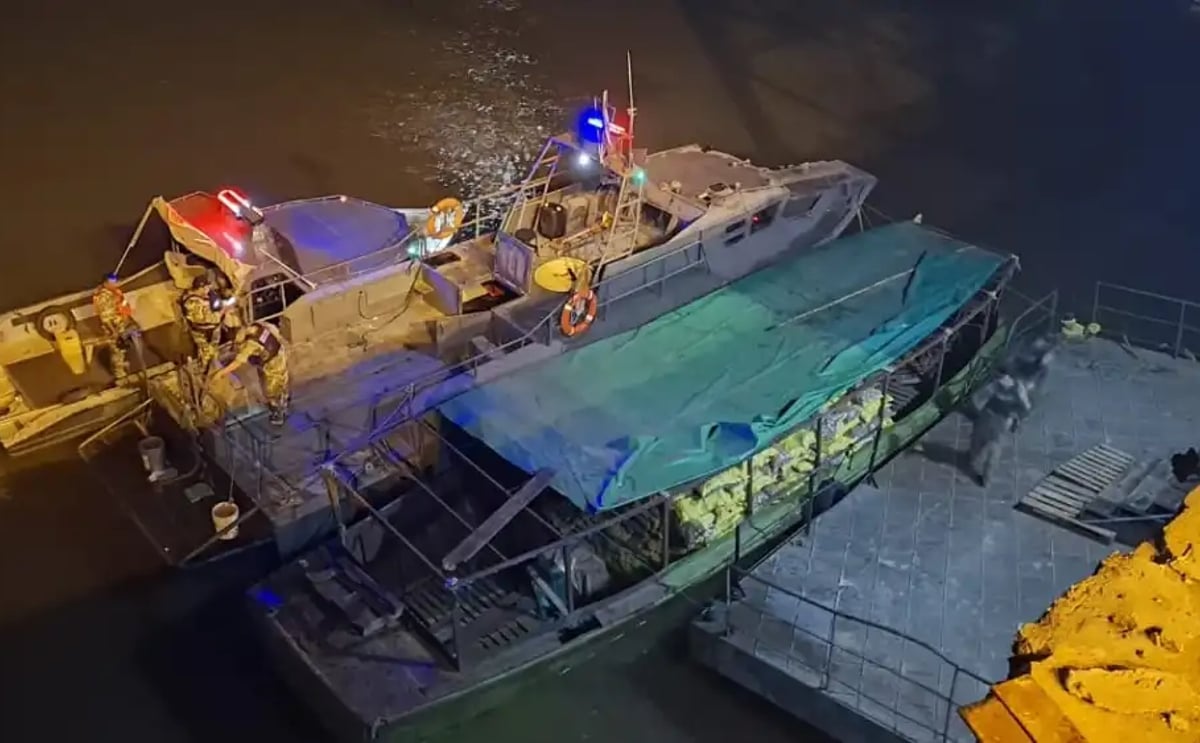 La embarcación fue seguida por agentes de la Prefectura Naval La embarcación fue seguida por agentes de la Prefectura Naval