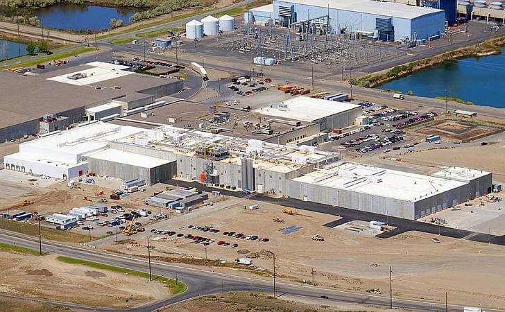 Aerial view of both Lamb Weston Boardman Potato Processing facilities, after the 2014 expansion. Both Boardman East and Boardman West are Energy Star Certified. Aerial view of both Lamb Weston Boardman Potato Processing facilities, after the 2014 expansion. Both Boardman East and Boardman West are Energy Star Certified.
