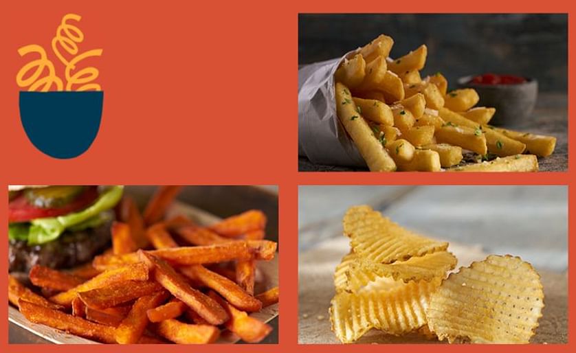 Three of Lamb Weston`s featured product: regular cut, sweet potato trim fries and lattice chips.