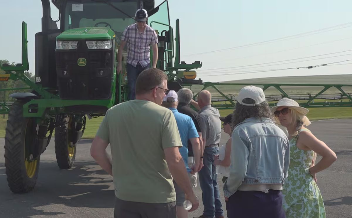 Lawmakers gather around advanced farm equipment during the Aroostook Potato Tour, getting a firsthand look at the technology driving innovation in Maine’s potato industry. Lawmakers gather around advanced farm equipment during the Aroostook Potato Tour, getting a firsthand look at the technology driving innovation in Maine’s potato industry.