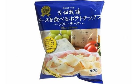 For a limited time, the Lawson convenience-store chain in Japan is stocking potato chips flavored with blue cheese from Hanabatake Bokujo, a well-known dairy producer from the far north of Japan. For a limited time, the Lawson convenience-store chain in Japan is stocking potato chips flavored with blue cheese from Hanabatake Bokujo, a well-known dairy producer from the far north of Japan.
