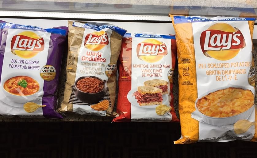 Lay's announces finalist Potato Chip Flavours of the Do-Us-A-Flavour contest Tastes of Canada (2015): Cowboy BBQ Beans, Butter Chicken, Montreal Smoked Meat and PEI Scalloped Potatoes