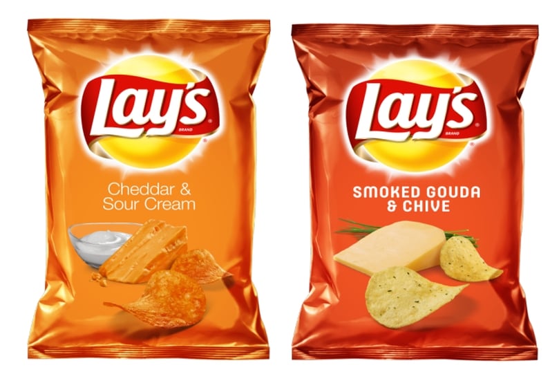 Lay's Cheddar & Sour Cream vs. all-new Lay's Smoked Gouda & Chive Lay's Cheddar & Sour Cream vs. all-new Lay's Smoked Gouda & Chive