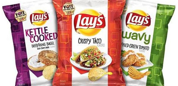 The Lay's Do Us A Flavor finalists: Crispy Taco, Everything Bagel With Cream Cheese and Fried Green Tomato Chips