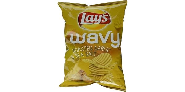 Lay's Wavy Brand New Roasted Garlic & Sea Salt Flavored Potato Chips
