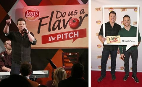 Multiplatinum recording artists Nick and Drew Lachey pitch their flavors to a live audience at Carolines on Broadway, announcing Lay's Do Us a Flavor 2017 Monday, Jan. 9, 2017 in New York. The latest installment, The Pitch, invites fans to simply pitch th Multiplatinum recording artists Nick and Drew Lachey pitch their flavors to a live audience at Carolines on Broadway, announcing Lay's Do Us a Flavor 2017 Monday, Jan. 9, 2017 in New York. The latest installment, The Pitch, invites fans to simply pitch th