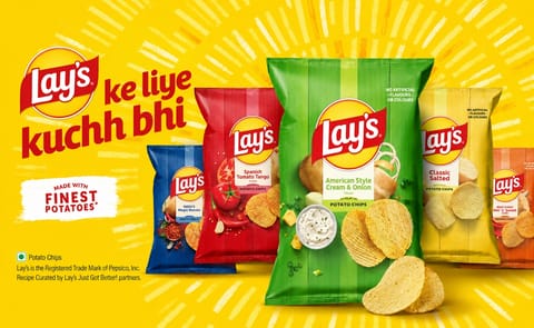 Lay's® has introduced refreshed packaging in India featuring updated branding, enhanced ingredient imagery and the "Made with Finest Potatoes" message across the product range. Lay's® has introduced refreshed packaging in India featuring updated branding, enhanced ingredient imagery and the "Made with Finest Potatoes" message across the product range.