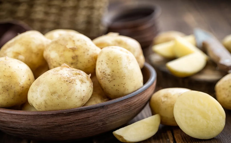 Early Harvest Potatoes Showing Delicate Skin