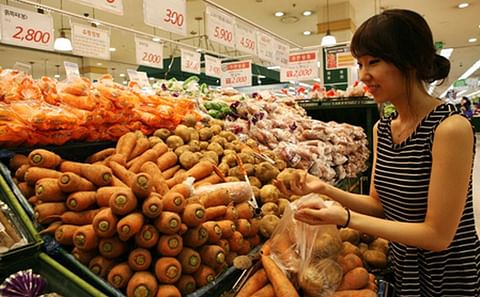 In 2018 the produce section in this South Korean Lotte Mart Grocery store may again include table potatoes from the United States (Courtesy: Yonhap)