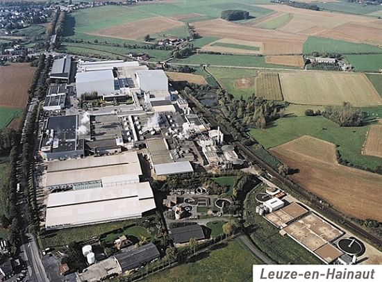 Aerial view of the Lutosa SA - Leuze-en-Hainaut potato processing plant.