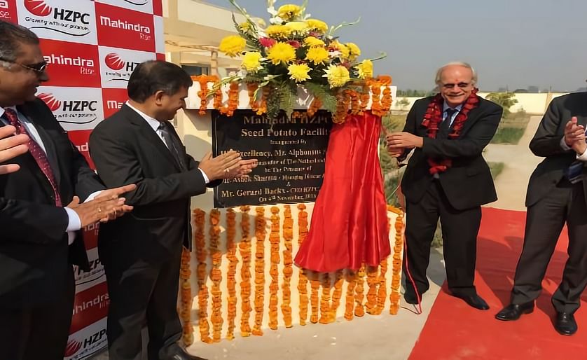 Alphonsus Stoelinga, the ambassador of the Kingdom of Netherlands to India opens the seed potato facility established by Mahindra and HZPC in Mohali Punjab in 2016.