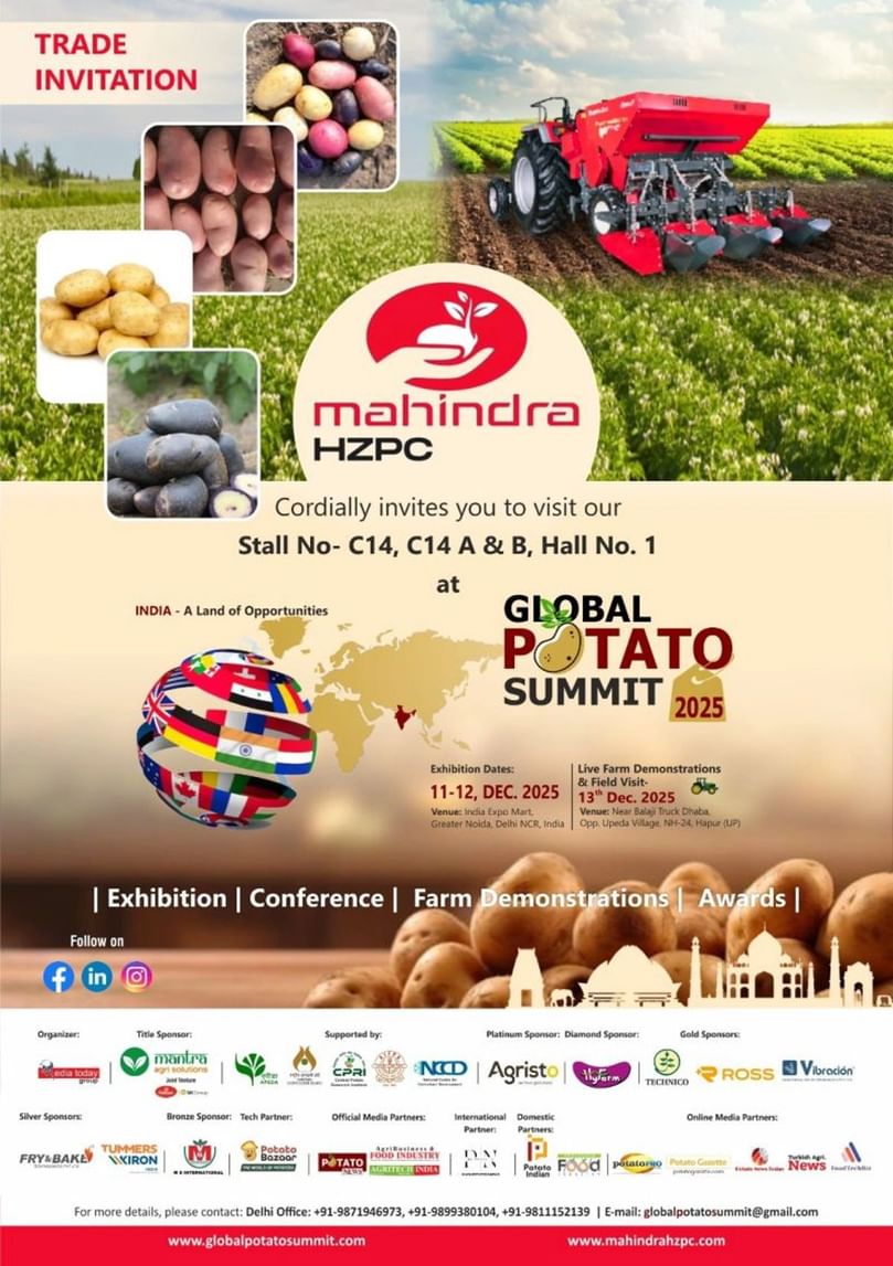 Join Mahindra HZPC at the Global Potato Summit 2025, Greater Noida — explore cutting-edge seed potato varieties and the future of agri-innovation.