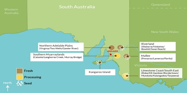Major Potato growing areas in South Australia (Courtesy: mrpotatosa.com.au)