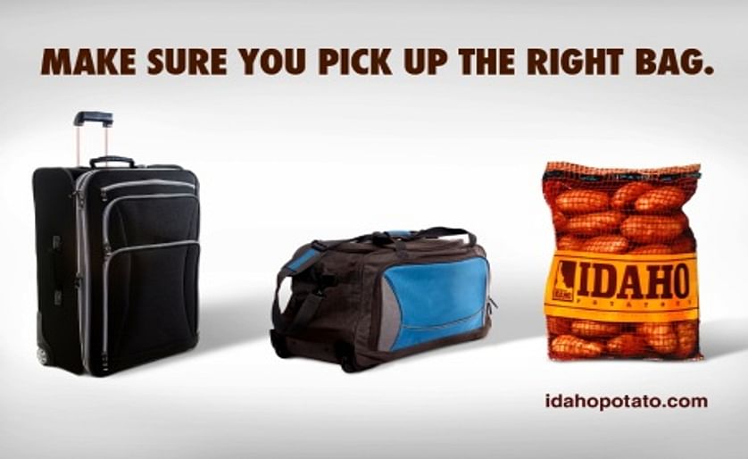 Idaho Potato Commission airport ads: 'Make sure you pick up the right bag'
