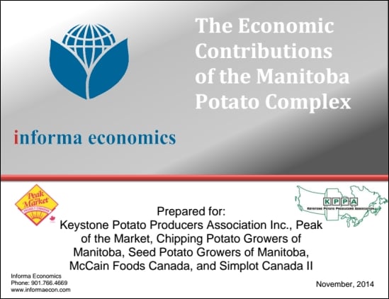 Click to access the study "The Economic Contributions of the Manitoba Potato Complex" (November 26, 2014)
Click to access the study "The Economic Contributions of the Manitoba Potato Complex" (November 26, 2014)