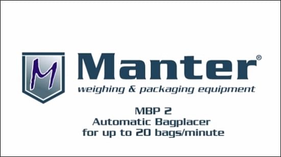 Video presentation of the new Manter Bagplacer, placing automatically Net- and Hessian bags with plastic strip and holes underneath a filling opening of a Semi Automatic Bagger. In combination with the new Manter SAB HS (High Speed) capable of processing up to 20 bags/min.
