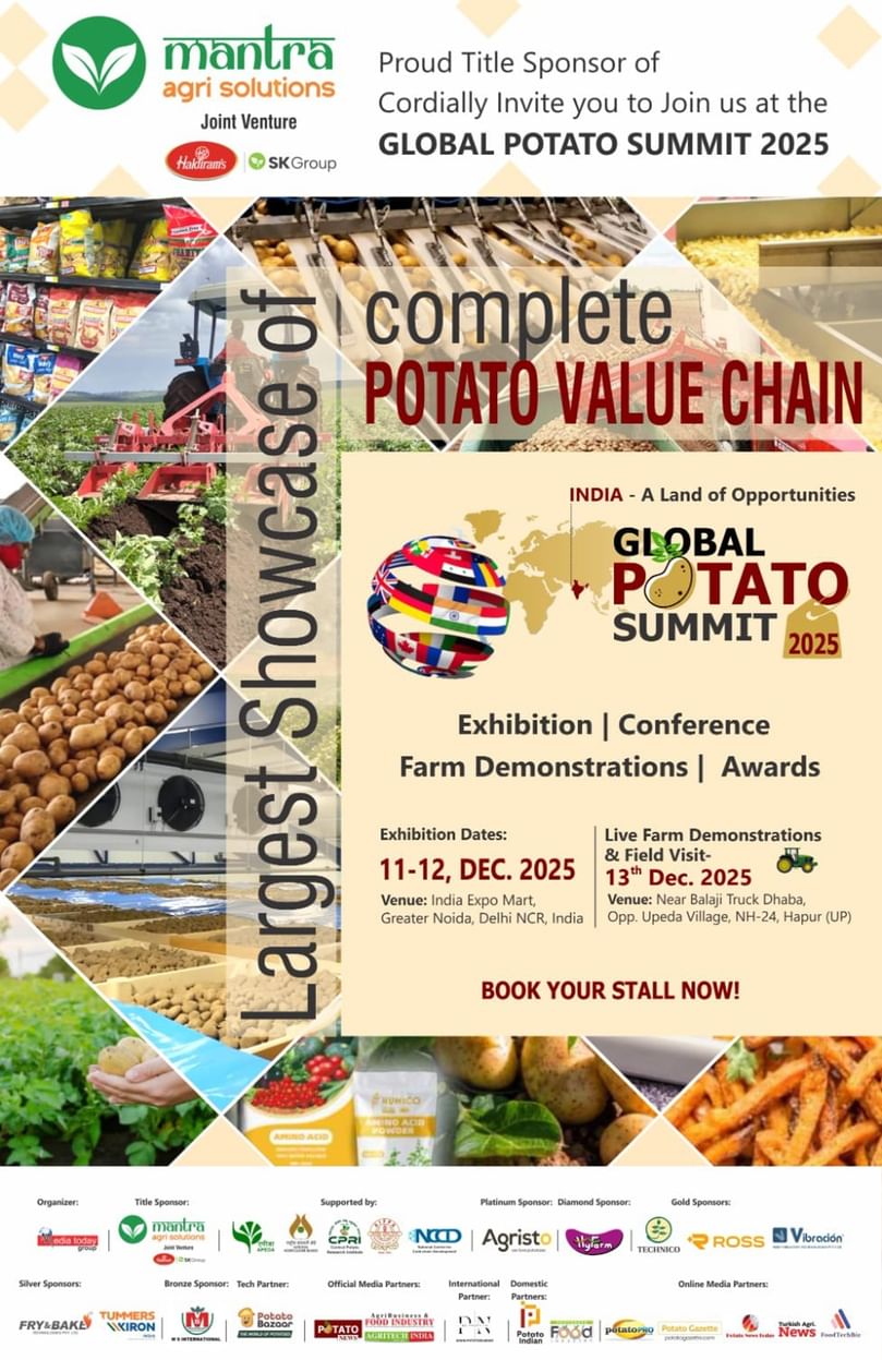 Mantra Agri Solutions Takes the Lead as Title Sponsor of the Global Potato Summit 2025, Showcasing India’s Rise as a Global Force in the Potato Value Chain. Mantra Agri Solutions Takes the Lead as Title Sponsor of the Global Potato Summit 2025, Showcasing India’s Rise as a Global Force in the Potato Value Chain.