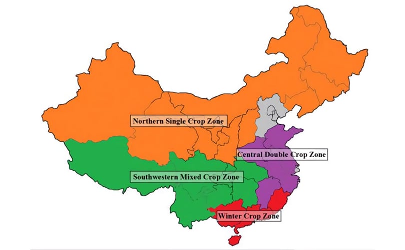 China: Map of Potato Zones China: Map of Potato Zones