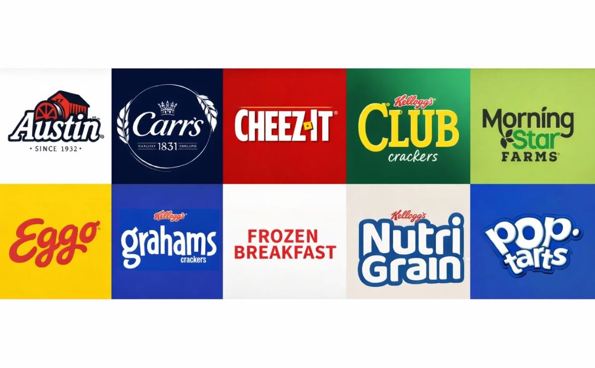 A range of well-known snack brands