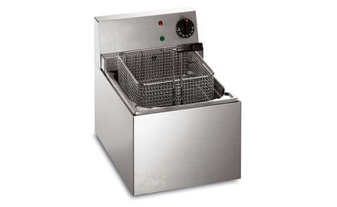 Catering quality, stainless steel, single tank fryer with accurate temperature and timing controls, suitable for quality control procedures. Catering quality, stainless steel, single tank fryer with accurate temperature and timing controls, suitable for quality control procedures.