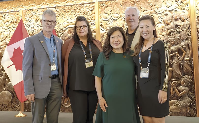 Mary Ng, Canada’s Minister of Export Promotion, International Trade and Economic Development, is joined by PEI trade mission delegates in Jakarta, Indonesia. From left, Benny Nabuurs, Krista Shaw, Minister Mary Ng, Terry Curley, and Lannia MacAleer. Mary Ng, Canada’s Minister of Export Promotion, International Trade and Economic Development, is joined by PEI trade mission delegates in Jakarta, Indonesia. From left, Benny Nabuurs, Krista Shaw, Minister Mary Ng, Terry Curley, and Lannia MacAleer.