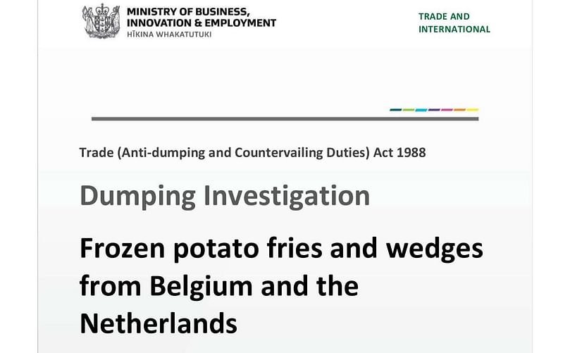 MBIE April 2021 Interim Report into Frozen Fries Import Investigation