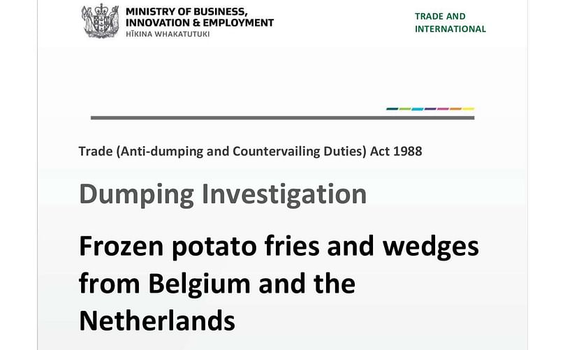MBIE April 2021 Interim Report into Frozen Fries Import Investigation MBIE April 2021 Interim Report into Frozen Fries Import Investigation