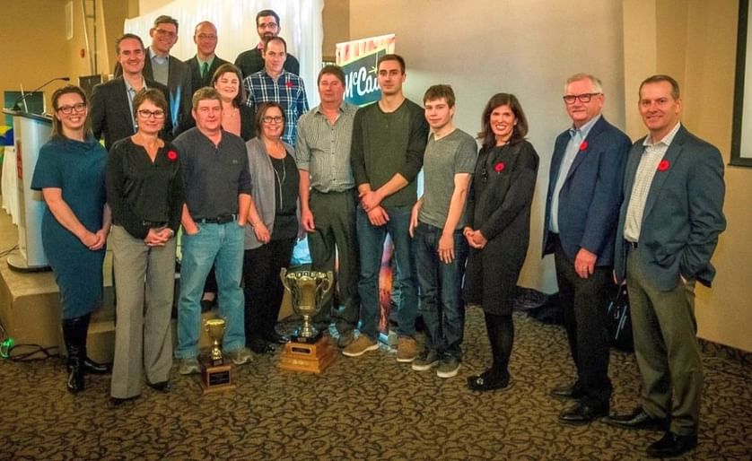 2018 Top Grower: The Adriaansen family of A&M Farm Ventures Ltd. with executives from McCain Foods