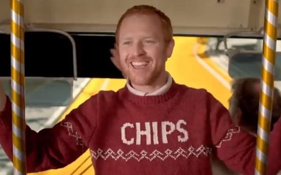 McCain 'Chips for Tea' Commercial, featuring the 'Chips' jumper.
