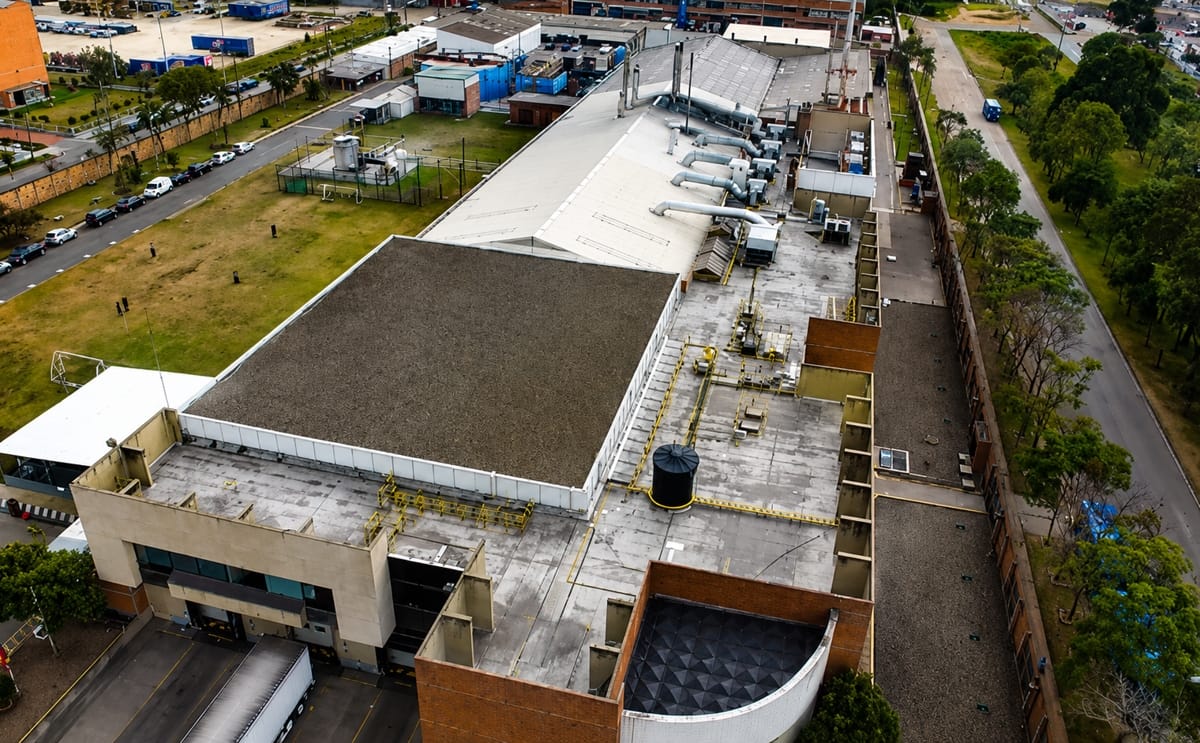 Aerial view of McCain's Congelagro facility in Bogotá, Colombia. McCain has achieved potato productivity levels about twice the national average despite challenges facing the country's agro-industrial sector Aerial view of McCain's Congelagro facility in Bogotá, Colombia. McCain has achieved potato productivity levels about twice the national average despite challenges facing the country's agro-industrial sector