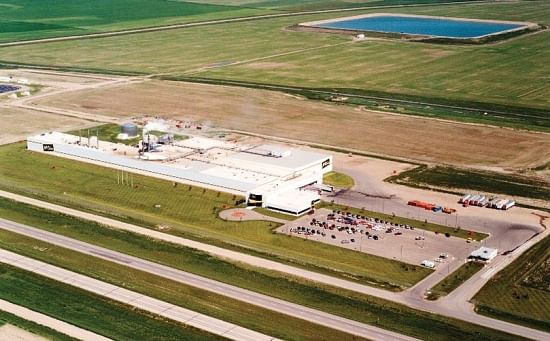 Aerial view of the McCain Foods Canada - Coaldale plant