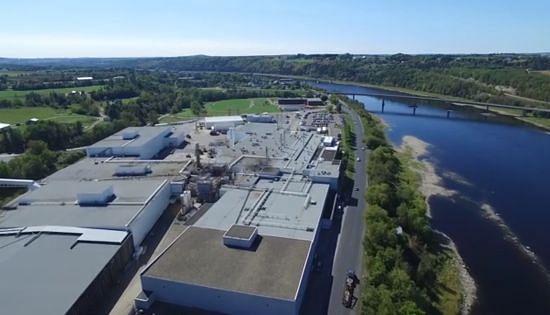Aerial drone footage of the McCain Foods (Canada) Florenceville-Bristol potato processing facilities after the completed expansion (no sound).