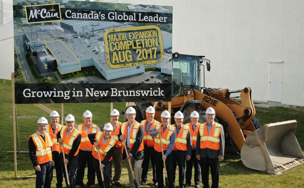 Management at McCain Foods and invited guests officially broke ground today to mark the start of construction on the major expansion to its French fry plant in Florenceville-Bristol