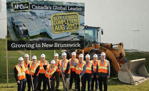 Management at McCain Foods and invited guests officially broke ground today to mark the start of construction on the major expansion to its French fry plant in Florenceville-Bristol Management at McCain Foods and invited guests officially broke ground today to mark the start of construction on the major expansion to its French fry plant in Florenceville-Bristol