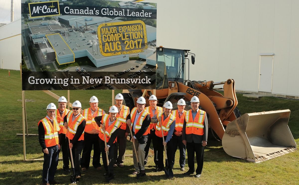Management at McCain Foods and invited guests officially broke ground today to mark the start of construction on the major expansion to its French fry plant in Florenceville-Bristol