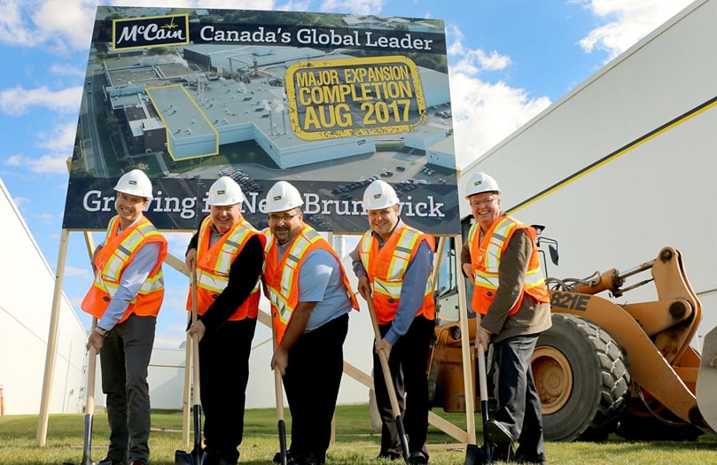 From Left to Right: Jim Pryde, Sr. Manager Engineering, Chris Brooks, Sr. Project Engineer, Luc Theriault, Start-Up Manager, Marc Kilfoil, French Fry Plant Manager, Germain Pinette, Sr. Director Manufacturing. From Left to Right: Jim Pryde, Sr. Manager Engineering, Chris Brooks, Sr. Project Engineer, Luc Theriault, Start-Up Manager, Marc Kilfoil, French Fry Plant Manager, Germain Pinette, Sr. Director Manufacturing.