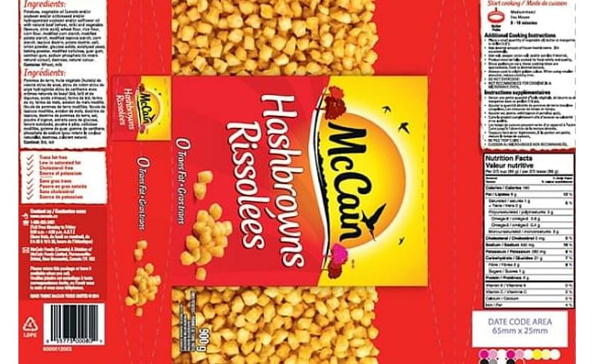 McCain Foods (Canada) recalls McCain brand Hashbrowns